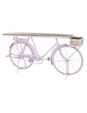 Console DKD Home Decor Bicyclette 180 x 41 x 94 cm Rose clair Fer Bois de manguier | Tienda24 Tienda24.eu