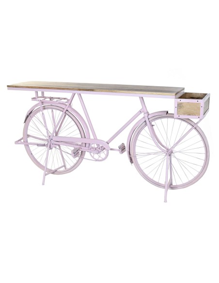 Console DKD Home Decor Bicyclette 180 x 41 x 94 cm Rose clair Fer Bois de manguier | Tienda24 Tienda24.eu