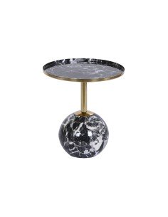 Mesa de apoio DKD Home Decor Cerâmica Dourado Metal Branco Moderno (60 x 60 x 48 cm) | Tienda24 Tienda24.eu