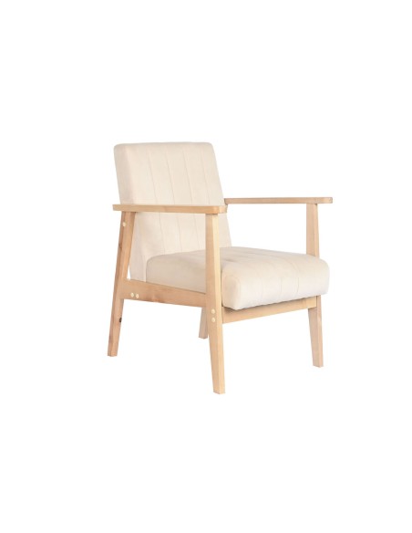 Sillón DKD Home Decor Beige Natural Pino 63 x 68 x 81 cm | Tienda24 Tienda24.eu