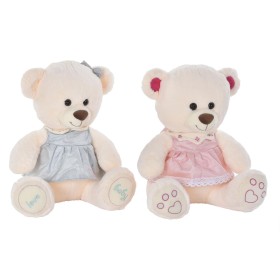 Oso de Peluche DKD Home Decor Beige Rosa Verde Infantil 20 x 20