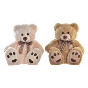 Oso de Peluche DKD Home Decor Lazo 35 x 30 x 41 cm Beige Marrón