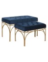 Bench DKD Home Decor Blue Golden Metal 80 x 40 x 48 cm (2 Units) | Tienda24 Tienda24.eu