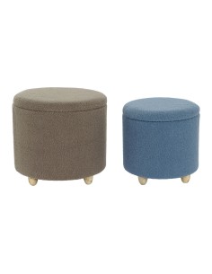 Repose-pied DKD Home Decor Rose Velvet Bois MDF Glam (2 pcs) | Tienda24 Tienda24.eu