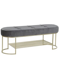 Sofá Chaise Longue DKD Home Decor Azul cielo 160 x 80 x 90 cm Azul Dorado Metal Plástico Pino | Tienda24 Tienda24.eu