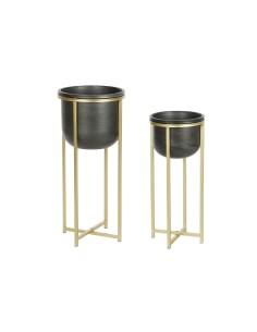 Conjunto de vasos Alexandra House Living Metal vime Com suporte (3 Peças) | Tienda24 Tienda24.eu