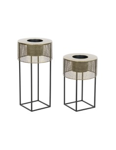 Set of Planters Alexandra House Living Black Metal Iron 26 x 68 x 80 cm 2 Pieces | Tienda24 Tienda24.eu