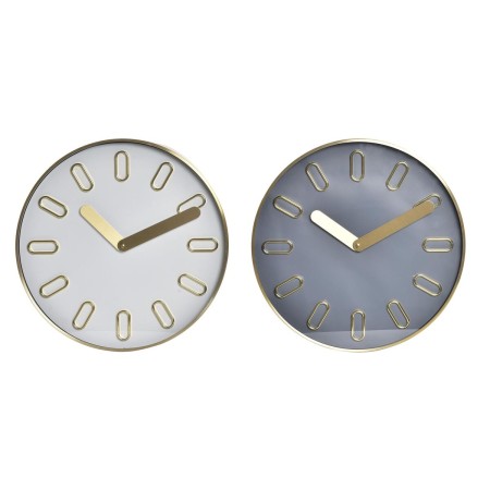 Reloj de Pared DKD Home Decor 35,5 x 4,2 x 35,5 cm Cristal Gris