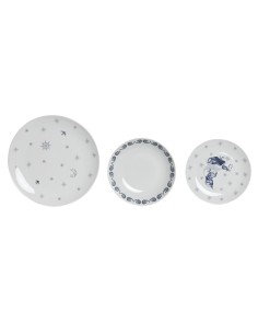 Set di Stoviglie DKD Home Decor Azzurro Bianco Porcellana 18 Pezzi 27 x 27 x 3 cm da DKD Home Decor, Servizi combinati - Ref:...