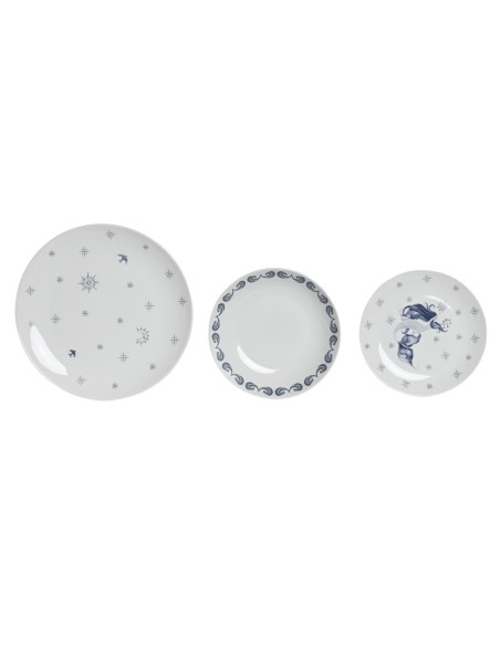 Dinnerware Set DKD Home Decor Porcelain Blue White 27 x 27 x 3 cm 18 Pieces | Tienda24 Tienda24.eu