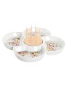 Appetizer Set DKD Home Decor Natural Red Multicolour Stoneware 22 x 22 x 7 cm Cottage Houses | Tienda24 Tienda24.eu