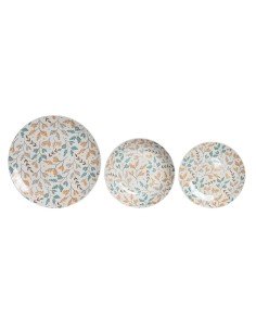 Set di Stoviglie DKD Home Decor Multicolore Porcellana Floreale Cottage 18 Pezzi 26,5 x 26,5 x 2,6 cm da DKD Home Decor, Serv...