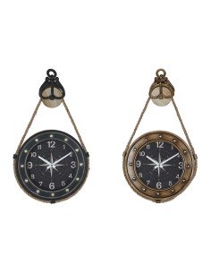 Orologio da Parete DKD Home Decor 43 x 8 x 71 cm Cristallo Nero Dorato Ferro (2 Unità) da DKD Home Decor, Orologi da parete -...