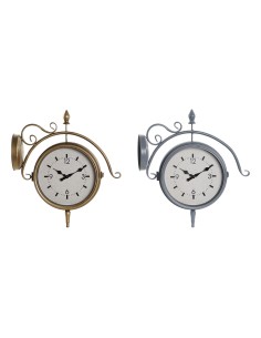 Orologio da Parete DKD Home Decor 43 x 14,5 x 47 cm Cristallo Grigio Dorato Ferro Tradizionale (2 Unità) da DKD Home Decor, O...