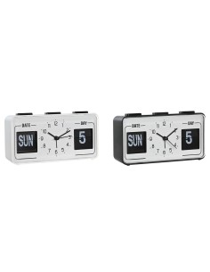 Reloj Despertador DKD Home Decor 17 x 5 x 9 cm Negro Blanco PVC (2 Unidades) de DKD Home Decor, Relojes de escritorio - Ref: ...