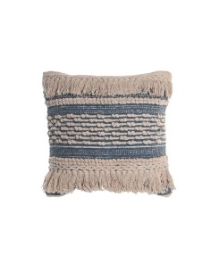 Coussin Coton Lin Bleu Gris 50 x 30 cm | Tienda24 Tienda24.eu