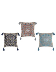 Cuscino DKD Home Decor Arancio Blu cielo Blu Marino Mandala 40 x 10 x 40 cm (3 Pezzi) da DKD Home Decor, Cuscini decorativi -...