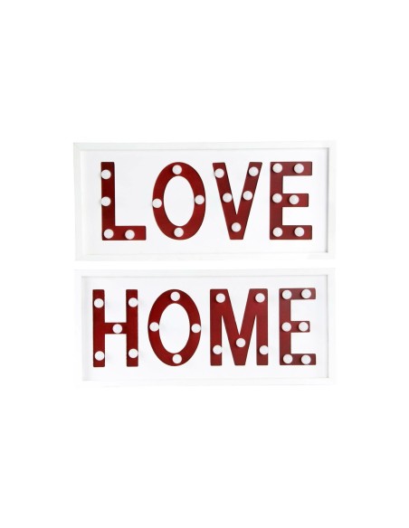 Decorazione da Parete DKD Home Decor Bianco Rosso Città 48 x 4 x 22 cm (2 Unità) da DKD Home Decor, Soprammobili - Ref: S3052...