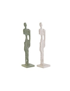 Statua Decorativa DKD Home Decor Bianco Verde 9 x 9 x 40 cm (2 Unità) da DKD Home Decor, Soprammobili - Ref: S3052621, Precio...