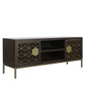 Mueble de TV DKD Home Decor 140 x 40 x 55 cm Negro Metal Acacia | Tienda24 Tienda24.eu