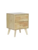 Nightstand DKD Home Decor Natural Natural rubber Paolownia wood MDF Wood 40 x 30 x 48 cm | Tienda24 Tienda24.eu