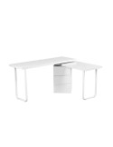 Desk DKD Home Decor 150 x 120 x 75 cm Natural Metal White MDF Wood | Tienda24 Tienda24.eu