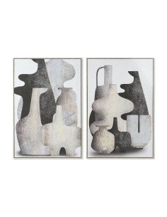 Cadre Home ESPRIT Marron Doré Abstrait Moderne 80 x 4 x 80 cm (2 Unités) | Tienda24 Tienda24.eu