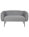 Sofa DKD Home Decor Schwarz Grau Schaum Holz Metall Samt Scandi 129 x 75 x 73 cm | Tienda24 Tienda24.eu