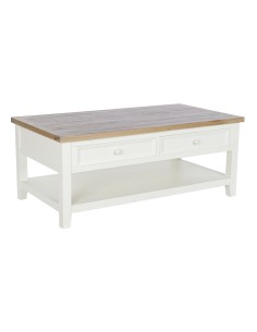 Table d'appoint DKD Home Decor Blanc Beige Bois Sapin Bois MDF 40 x 40 x 45 cm (2 Unités) | Tienda24 Tienda24.eu