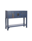 Mueble Auxiliar DKD Home Decor Azul Dorado Abeto Madera MDF 95 x 24 x 79 cm | Tienda24 Tienda24.eu