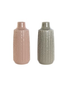 Vase 24 x 19 x 46 cm Gris Aluminium | Tienda24 Tienda24.eu