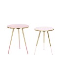 Jeu de 2 tables Home ESPRIT Rose Doré 41 x 41 x 51 cm | Tienda24 Tienda24.eu