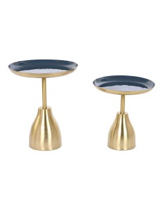 Mesa de apoio DKD Home Decor Cerâmica Dourado Metal Branco Moderno (60 x 60 x 48 cm) | Tienda24 Tienda24.eu