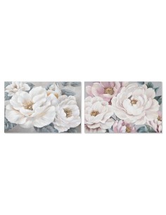 Quadro Home ESPRIT Rose Romantico 120 x 3,7 x 80 cm (2 Unità) da Home ESPRIT, Stampe e quadri su tela - Ref: S3053469, Precio...