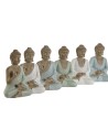 Deko-Figur Home ESPRIT Weiß grün türkis Buddha Orientalisch 6 x 4 x 8,5 cm (6 Stück) | Tienda24 Tienda24.eu