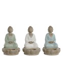 Figurine Décorative Home ESPRIT Blanc Vert Turquoise Buda Oriental 12 x 12 x 18,5 cm (3 Unités) | Tienda24 Tienda24.eu