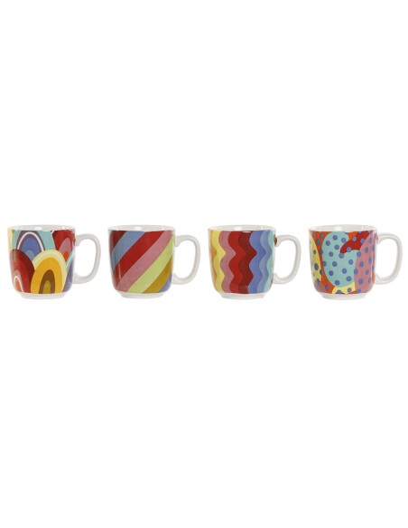 Piece Coffee Cup Set DKD Home Decor Multicolour Coral Bamboo Dolomite 180 ml | Tienda24 Tienda24.eu