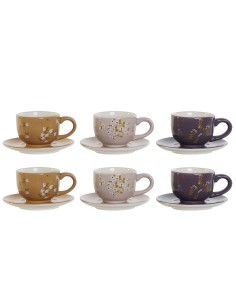 Ensemble de 6 tasses à café Bialetti 29597 Blanc Vert Porcelaine 90 ml (6 Unités) | Tienda24 Tienda24.eu