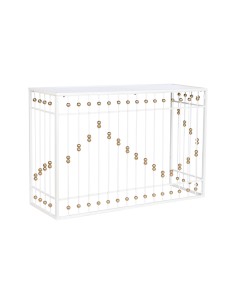 Mesa de apoio DKD Home Decor Cerâmica Dourado Metal Branco Moderno (60 x 60 x 48 cm) | Tienda24 Tienda24.eu