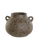 Vase Home ESPRIT Brown Green Stoneware Leaf of a plant 21 x 20 x 16 cm | Tienda24 Tienda24.eu