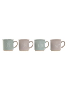 Juego de 6 Tazas de Café Versa Acebo Porcelana | Tienda24 Tienda24.eu