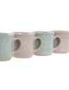 4 Piece Mug Set Home ESPRIT Blue Pink Stoneware Urban | Tienda24 Tienda24.eu