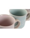 4 Piece Mug Set Home ESPRIT Blue Pink Stoneware Urban | Tienda24 Tienda24.eu