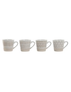 Juego de Tazas de Café DKD Home Decor Azul Blanco Metal Dolomita 260 ml 4 Piezas | Tienda24 Tienda24.eu