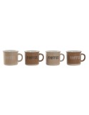 Piece Coffee Cup Set Home ESPRIT Brown Stoneware 4 Pieces 180 ml | Tienda24 Tienda24.eu