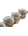 Piece Coffee Cup Set Home ESPRIT Brown Stoneware 4 Pieces 180 ml | Tienda24 Tienda24.eu