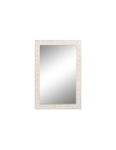 Miroir mural Home ESPRIT Blanc Bois de manguier Bois MDF Indien Décapé 89 x 2 x 89 cm | Tienda24 Tienda24.eu