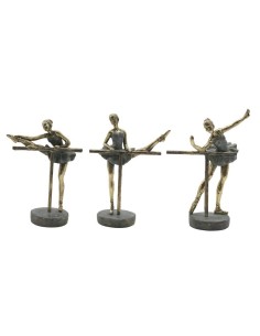 Statua Decorativa Home ESPRIT Grigio Dorato Ballerina Classica 14 x 8 x 20 cm (3 Unità) da Home ESPRIT, Soprammobili - Ref: S...