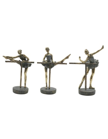 Figurine Décorative Home ESPRIT Gris Doré Danseuse Classique 14 x 8 x 20 cm (3 Unités) | Tienda24 Tienda24.eu