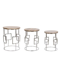 Centre Table Home ESPRIT Wood Metal 90 x 90 x 45 cm | Tienda24 Tienda24.eu